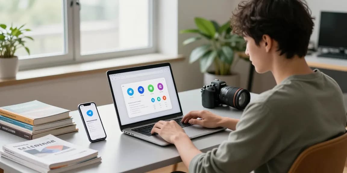 Configure Telegram Chinese Version on a modern workspace setup for effective communication.