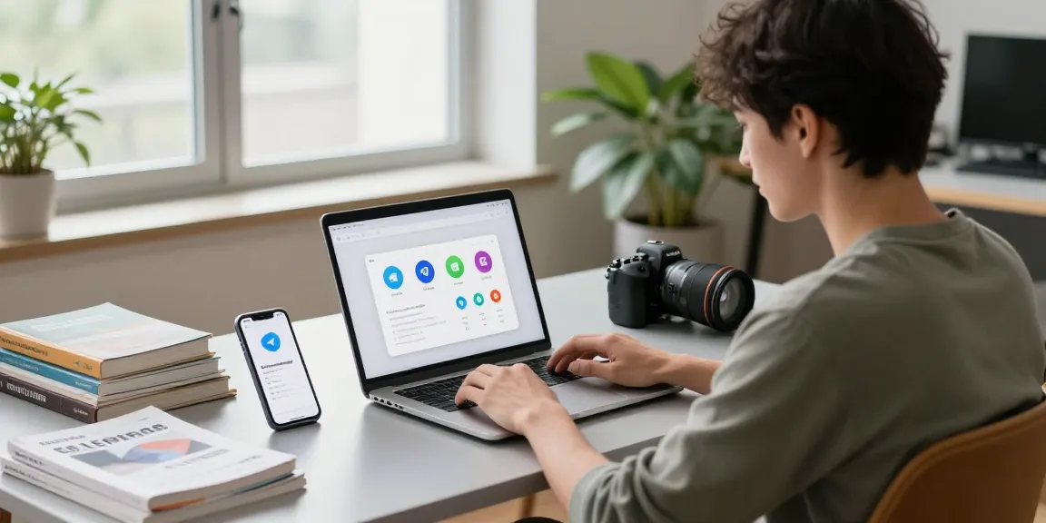 Configure Telegram Chinese Version on a modern workspace setup for effective communication.