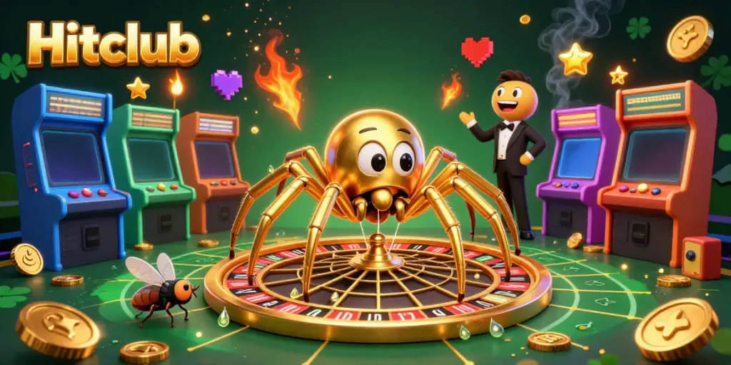 Experience thrill at Hitclub with a 3D roulette wheel and vibrant gaming elements.