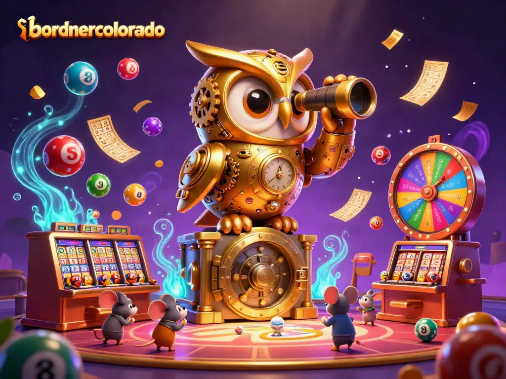 Engage with thrilling gameplay at bordnercolorado as an owl scans vibrant casino action.